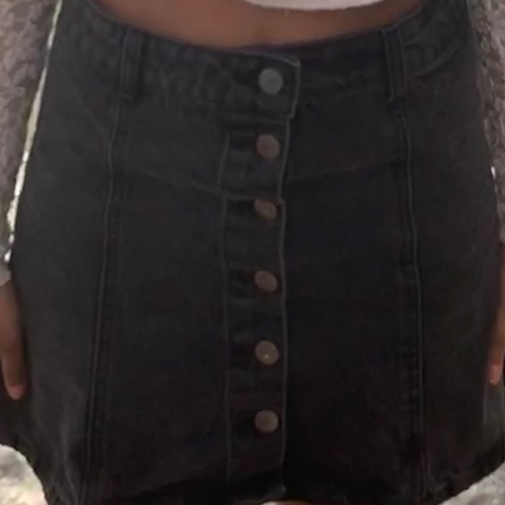 Black Denim Skirt